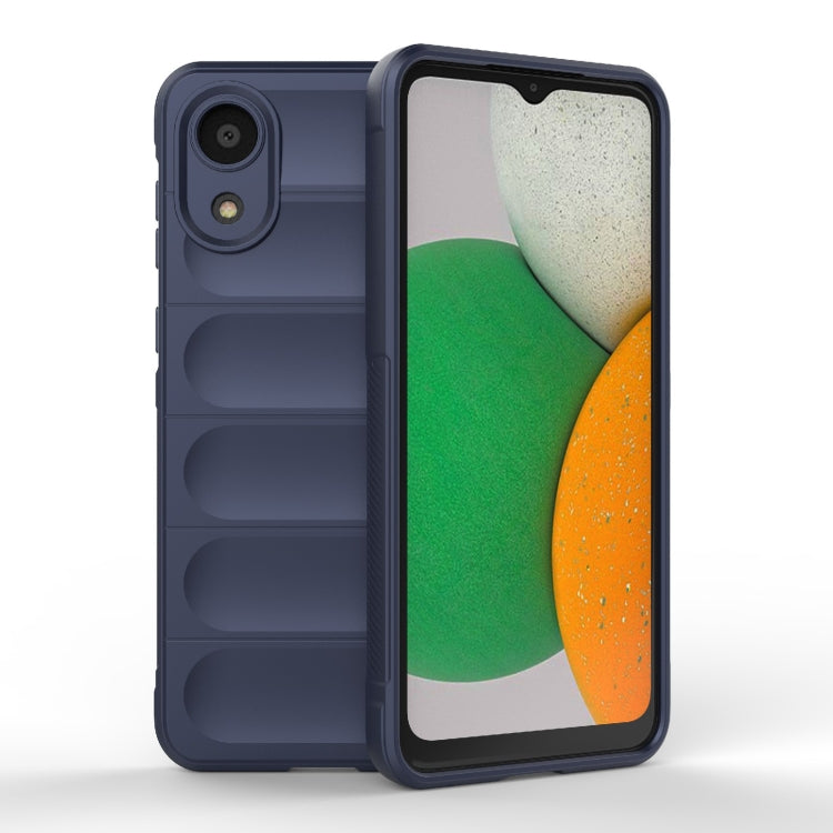 For Samsung Galaxy A03 Core 4G Magic Shield TPU + Flannel Phone Case(Dark Blue)