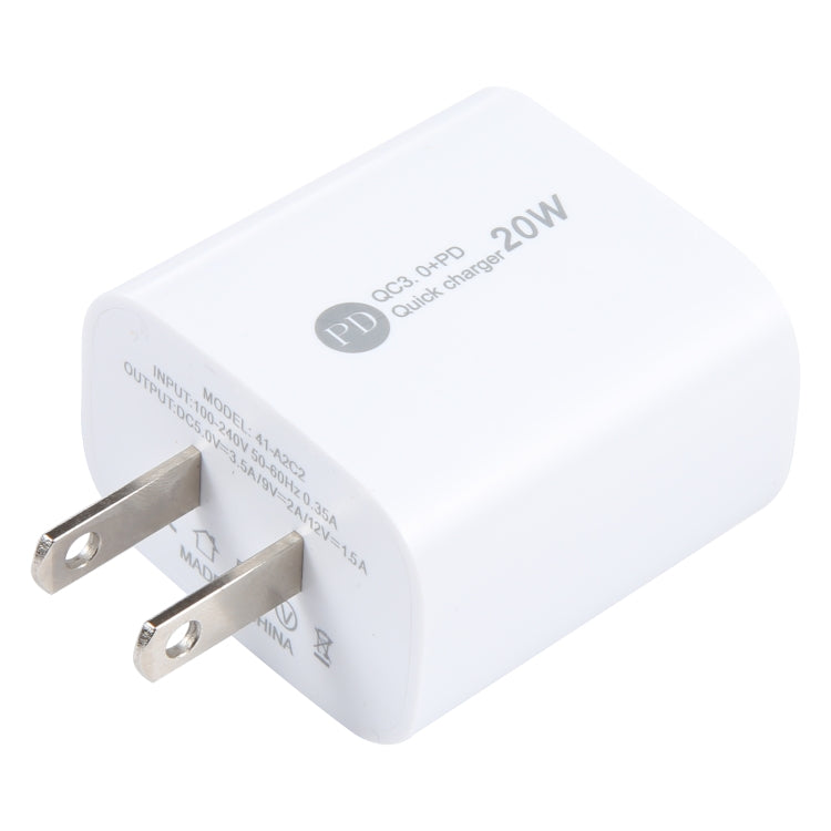 PD 20W USB-C/Type-C+QC 3.0 USB Interface Fast Charge Charger, Specification: US Plug(White) - free shipping - PMC TechLife - Order now!