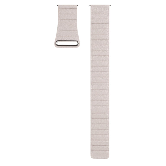 Compatible with Garmin Compatible witherunner 255S / Venu 2S 18mm Universal Magnetic Loop Leather Watch Band(Khaki)