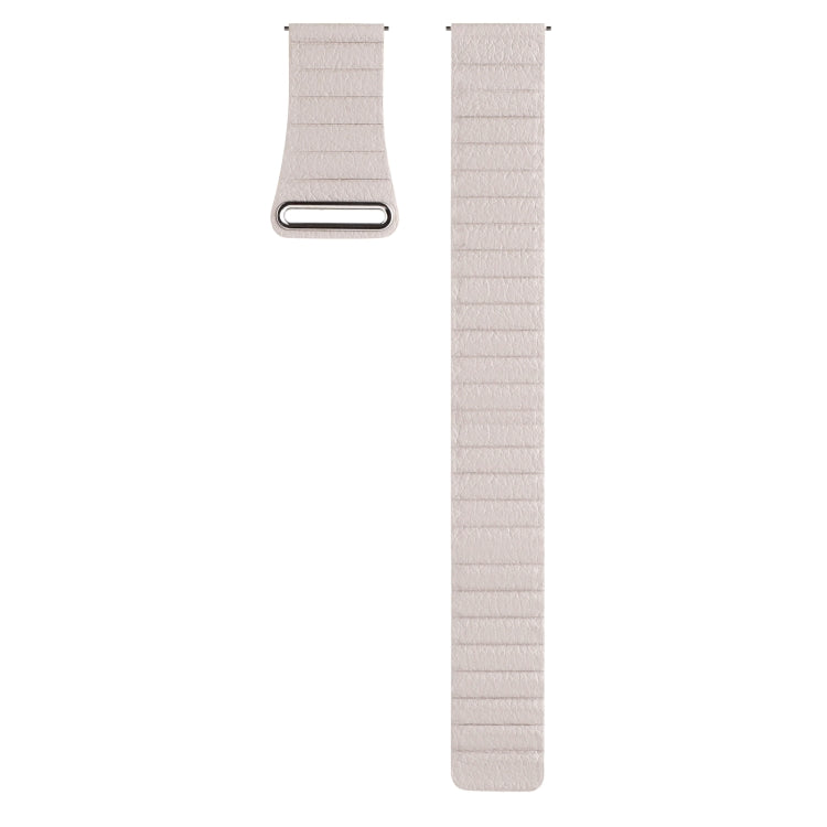 Compatible with Garmin Compatible witherunner 255S / Venu 2S 18mm Universal Magnetic Loop Leather Watch Band(Khaki)