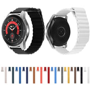 Compatible with Garmin Compatible witherunner 255S / Venu 2S 18mm Universal Magnetic Loop Leather Watch Band(Khaki)