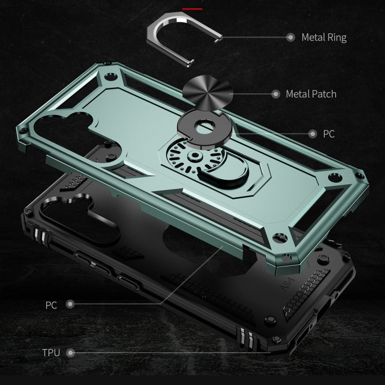 For Samsung Galaxy A54 Shockproof TPU + PC Phone Case with Holder(Dark Green) - free shipping - PMC TechLife - Order now!