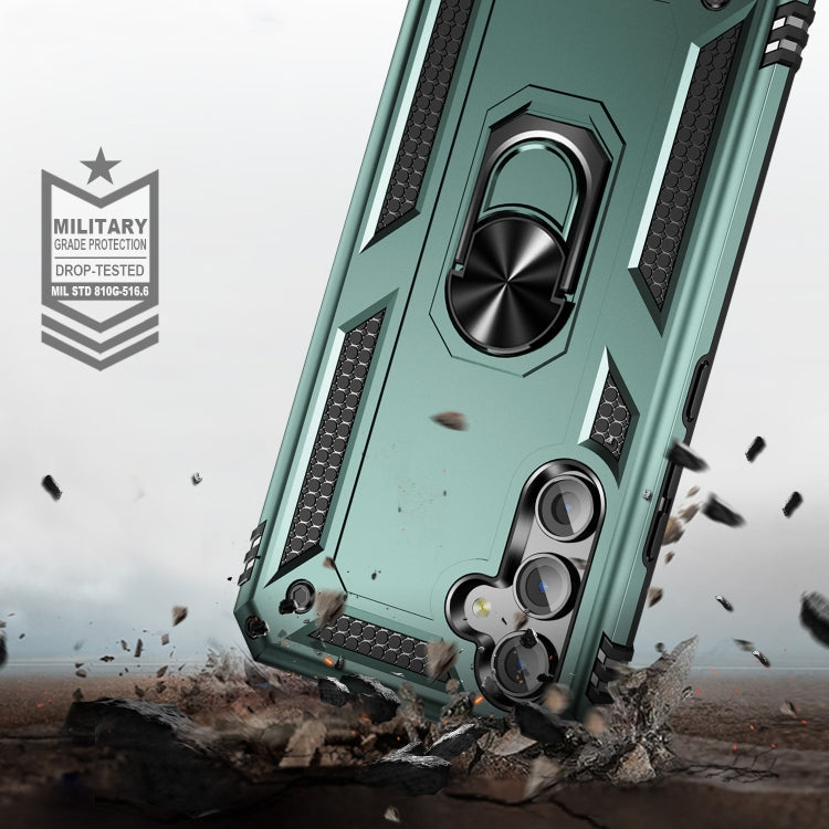 For Samsung Galaxy A54 Shockproof TPU + PC Phone Case with Holder(Dark Green) - free shipping - PMC TechLife - Order now!