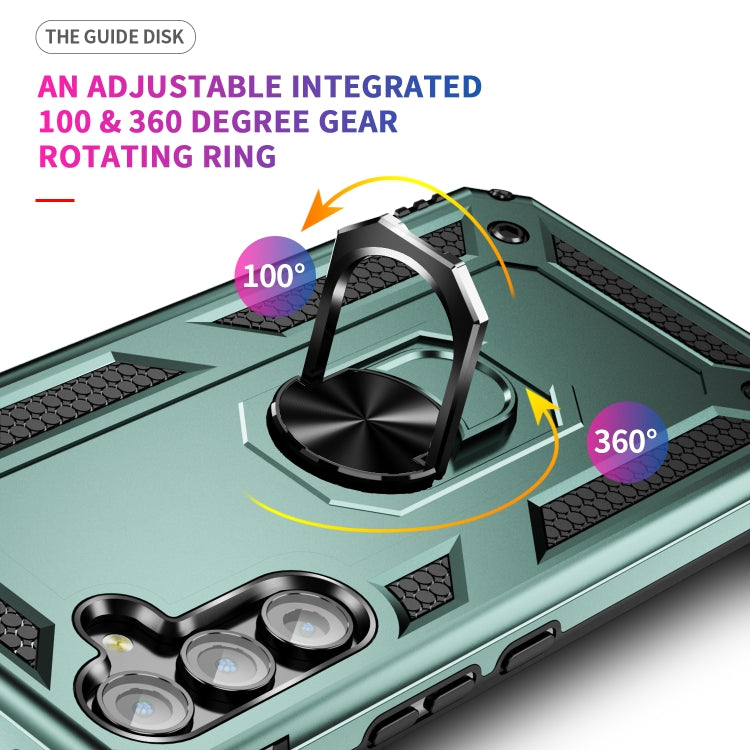 For Samsung Galaxy A54 Shockproof TPU + PC Phone Case with Holder(Dark Green) - free shipping - PMC TechLife - Order now!