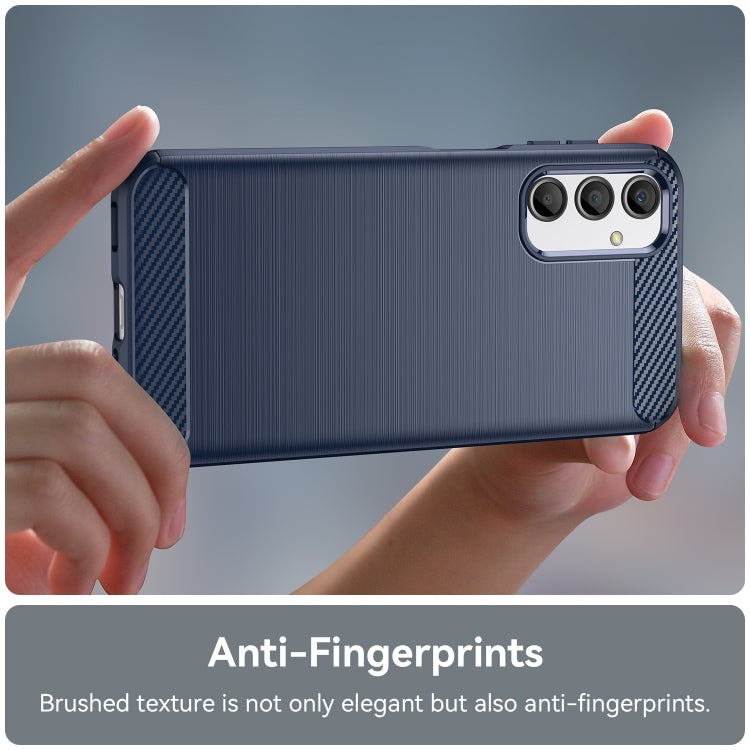 For Samsung Galaxy A24 4G Brushed Texture Carbon Fiber TPU Phone Case(Blue)