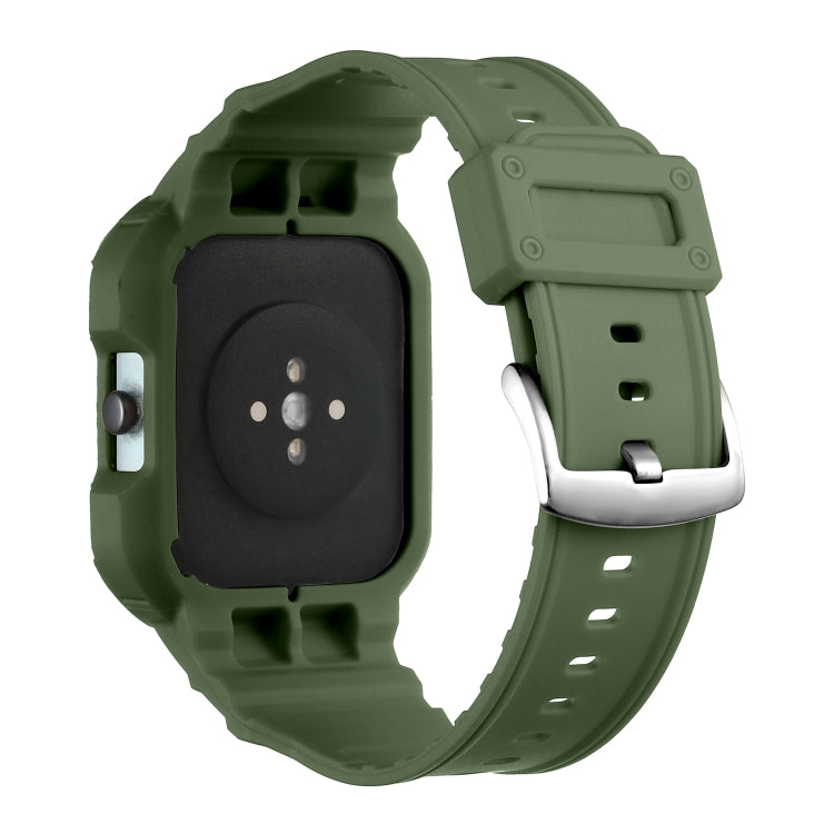 For Amazfit GTS 4 / 3 / 2 / 1 Universal Integrated Silicone Watch Band(Army Green)