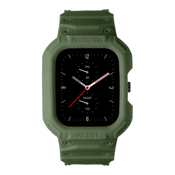 For Amazfit GTS 4 / 3 / 2 / 1 Universal Integrated Silicone Watch Band(Army Green)