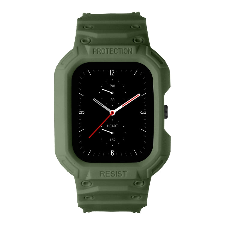 For Amazfit GTS 4 / 3 / 2 / 1 Universal Integrated Silicone Watch Band(Army Green)