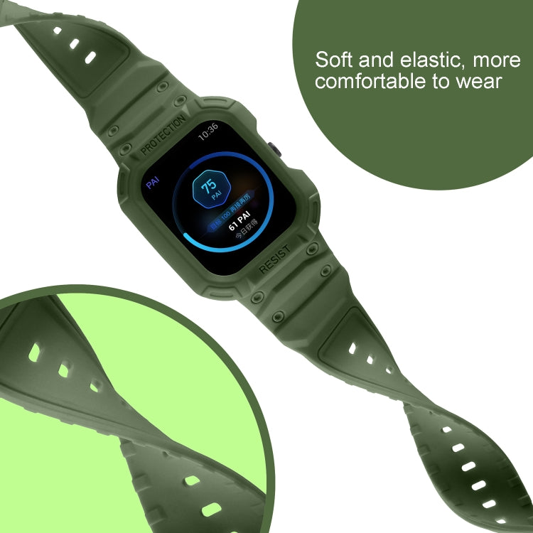 For Amazfit GTS 4 / 3 / 2 / 1 Universal Integrated Silicone Watch Band(Army Green)