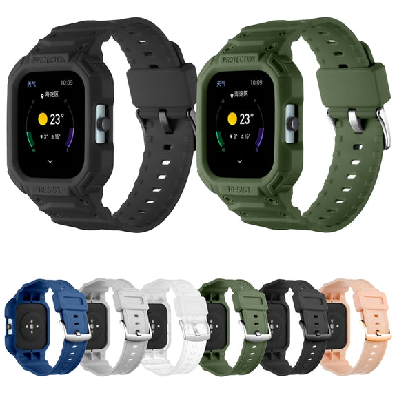 For Amazfit GTS 4 / 3 / 2 / 1 Universal Integrated Silicone Watch Band(Army Green)
