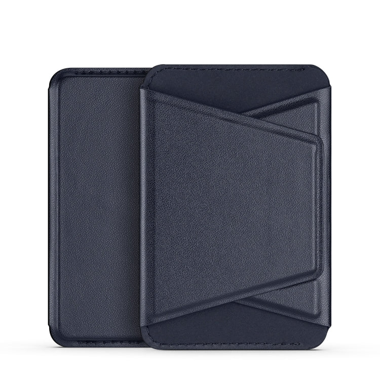 DUX DUCIS Universal Magnetic PU Leathe Card Bag With Holder(Blue) - Universal Leather Case by DUX DUCIS | Online Shopping South Africa | PMC TechLife | Buy Now Pay Later Mobicred