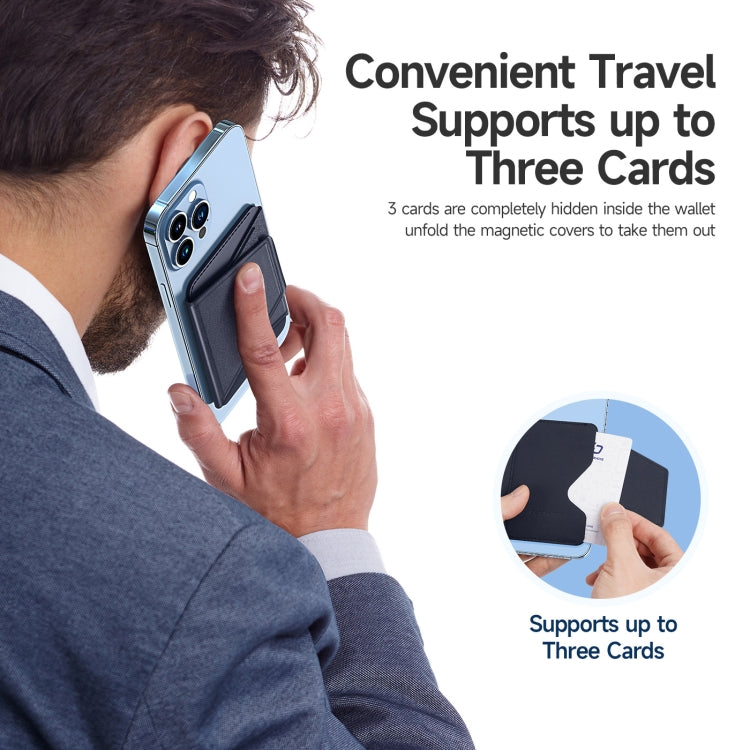 DUX DUCIS Universal Magnetic PU Leathe Card Bag With Holder(Blue) - Universal Leather Case by DUX DUCIS | Online Shopping South Africa | PMC TechLife | Buy Now Pay Later Mobicred