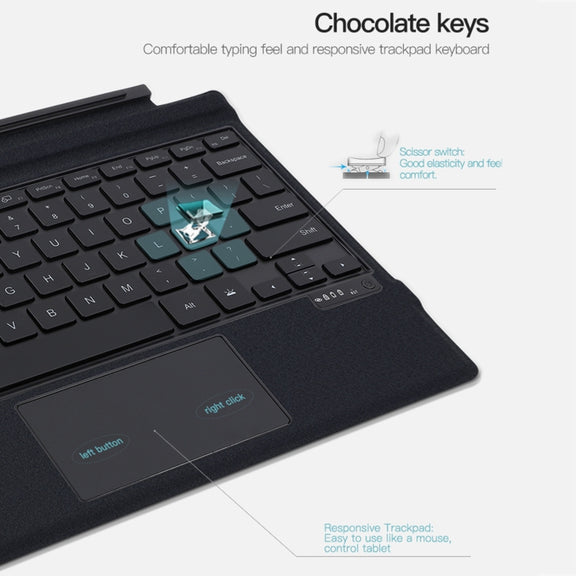 For Microsoft Surface Go / 2 / 3 / 4 Magnetic Bluetooth Keyboard Leather Case