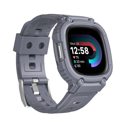For Fitbit Versa 4 / 3 / Sense 2 / Sense 1 Armor Integrated TPU Watch Band(Grey) - Watch Bands by PMC Jewellery | Online Shopping South Africa | PMC Jewellery | Buy Now Pay Later Mobicred