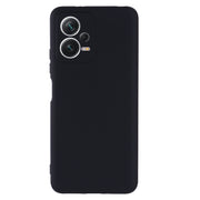 For Xiaomi Redmi Note 12 5G India / Poco X5 Pure Color Liquid Silicone Shockproof Full Coverage Phone Case(Black)