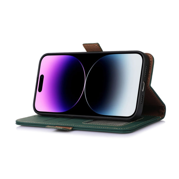 For Xiaomi 13 Lite / Civi 2 Genuine Leather Magnetic RFID Leather Phone Case(Green)