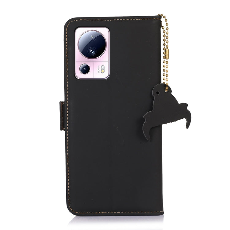 For Xiaomi 13 Lite / Civi 2 Genuine Leather Magnetic RFID Leather Phone Case(Black) - 13 Lite Cases by PMC TechLife | Online Shopping South Africa | PMC TechLife