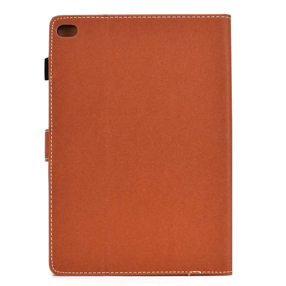 For iPad Air / iPad Air 2 / iPad 9.7 (2018 & 2017) Solid Color Tablet PC Universal Magnetic Horizontal Flip Leather Case with Card Slots & Holder(Brown)