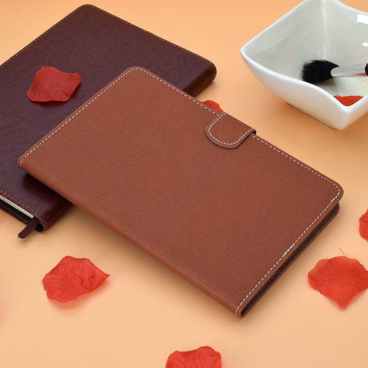 For iPad Air / iPad Air 2 / iPad 9.7 (2018 & 2017) Solid Color Tablet PC Universal Magnetic Horizontal Flip Leather Case with Card Slots & Holder(Brown)