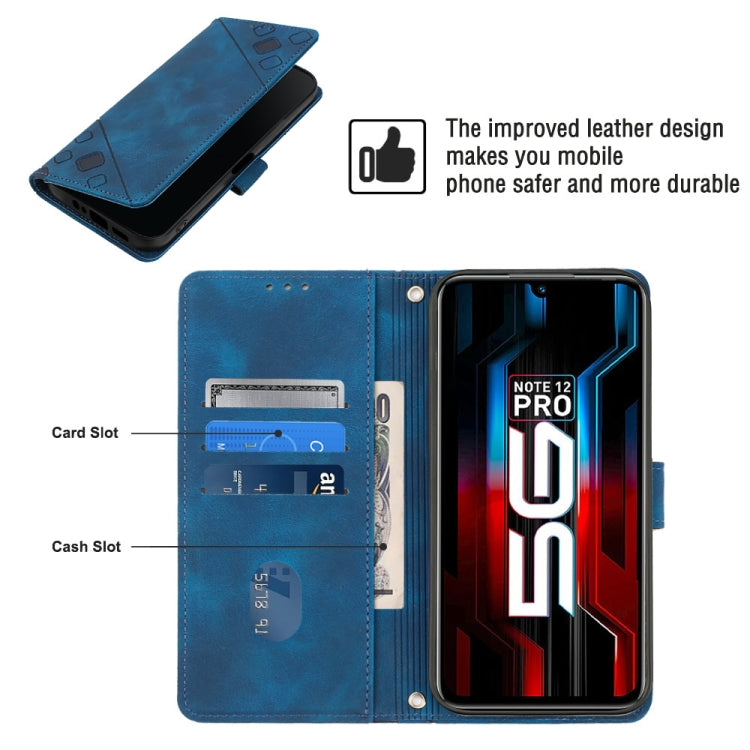 For Infinix Note 12 5G / Note 12 Pro 5G Skin-feel Embossed Leather Phone Case(Blue) - free shipping - PMC TechLife - Order now!