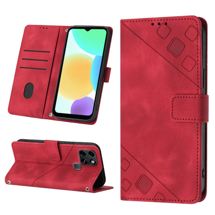 For Infinix Smart 6 Skin-feel Embossed Leather Phone Case(Red) - free shipping - PMC TechLife - Order now!