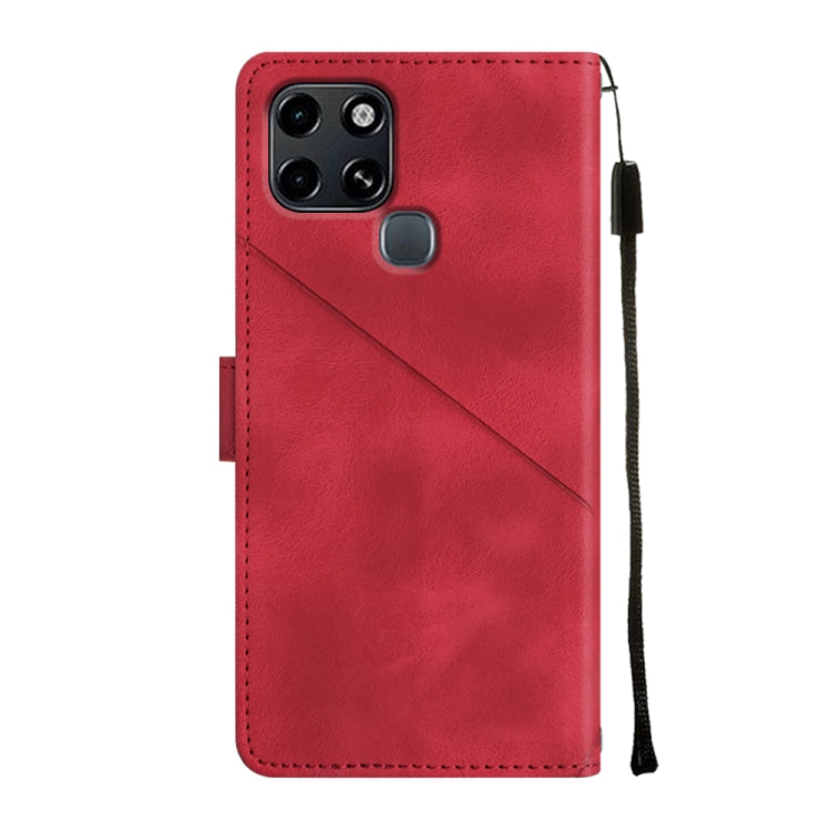 For Infinix Smart 6 Skin-feel Embossed Leather Phone Case(Red) - free shipping - PMC TechLife - Order now!