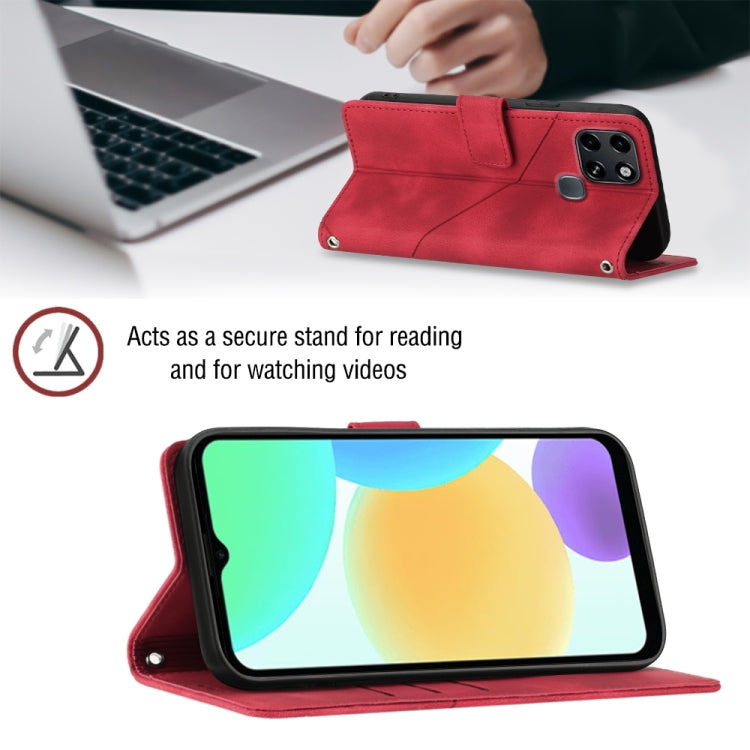 For Infinix Smart 6 Skin-feel Embossed Leather Phone Case(Red) - free shipping - PMC TechLife - Order now!