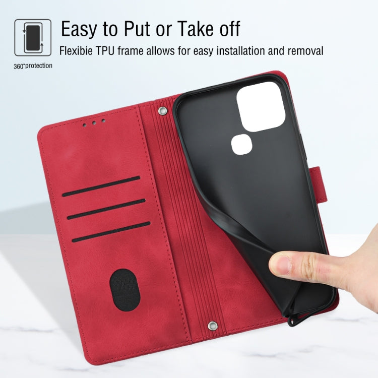 For Infinix Smart 6 Skin-feel Embossed Leather Phone Case(Red) - free shipping - PMC TechLife - Order now!