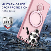 For Samsung Galaxy S22 Ultra 5G 360 Degree Rotation Holder MagSafe Magnetic Phone Case(Black)