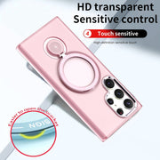 For Samsung Galaxy S22 Ultra 5G 360 Degree Rotation Holder MagSafe Magnetic Phone Case(Black)