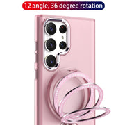 For Samsung Galaxy S22 Ultra 5G 360 Degree Rotation Holder MagSafe Magnetic Phone Case(Black)