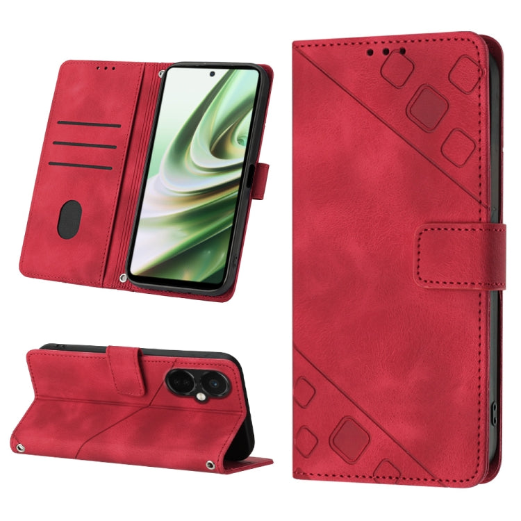 For OnePlus Nord CE 3 Lite 5G / Nord N30 / OPP0 K11X Skin-feel Embossed Leather Phone Case(Red) - free shipping - PMC TechLife - Order now!
