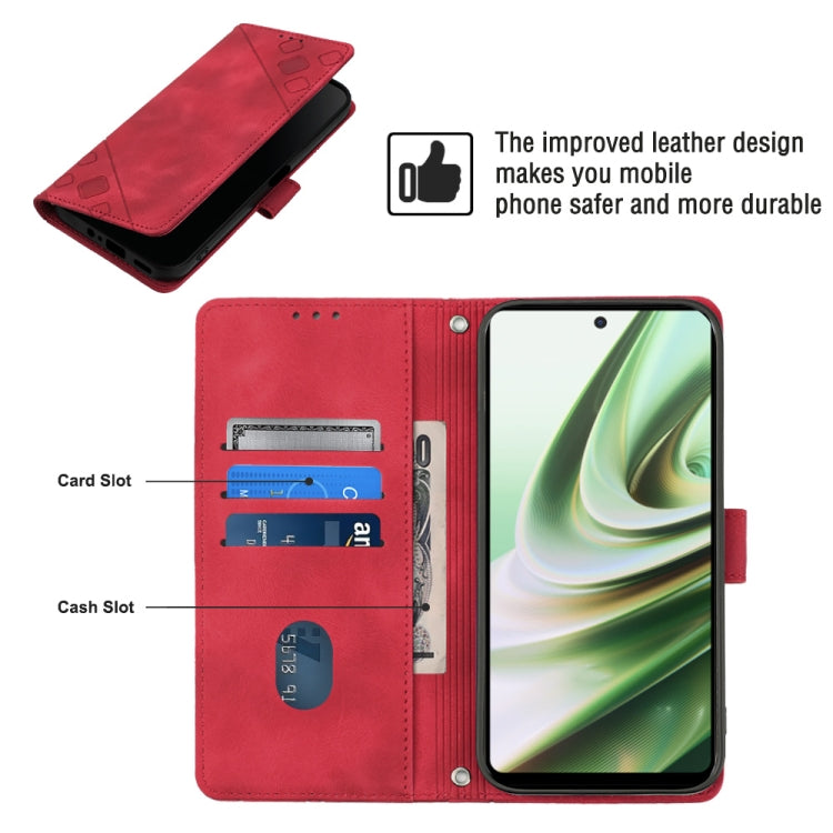For OnePlus Nord CE 3 Lite 5G / Nord N30 / OPP0 K11X Skin-feel Embossed Leather Phone Case(Red)