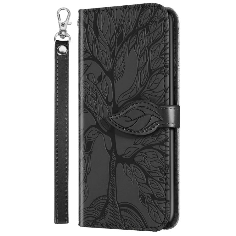 For Xiaomi Poco X5 Pro Life Tree Embossing Pattern Leather Phone Case(Black) - free shipping - PMC TechLife - Order now!