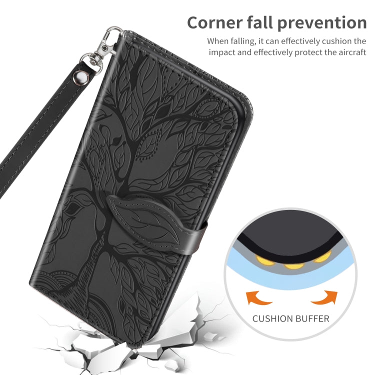 For Xiaomi Poco X5 Pro Life Tree Embossing Pattern Leather Phone Case(Black) - free shipping - PMC TechLife - Order now!