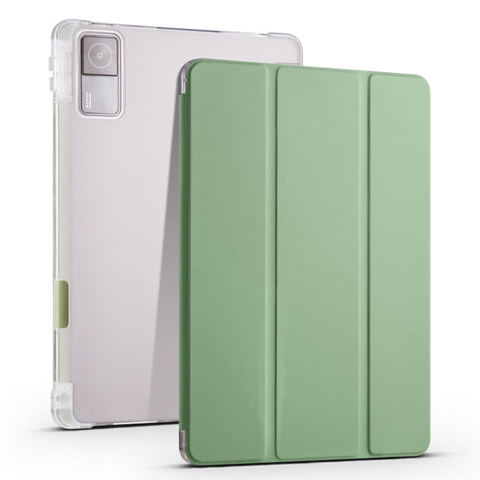 For Xiaomi Redmi Pad 10.61 3-folding Transparent TPU Smart Leather Tablet Case with Pen slot(Matcha Green) - free shipping - PMC Jewellery - Order now!