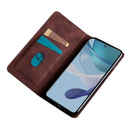 For Xiaomi Redmi 12C 4G Skin Feel Magnetic Horizontal Flip Leather Phone Case(Dark Brown)