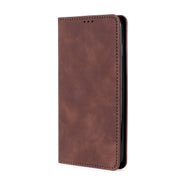 For OnePlus Ace 2/11R Skin Feel Magnetic Horizontal Flip Leather Phone Case(Dark Brown)