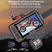 SE65 Dual 1080P Water-resistant HD Motorcycle DVR, Support WiFi / GPS / Cycling Video