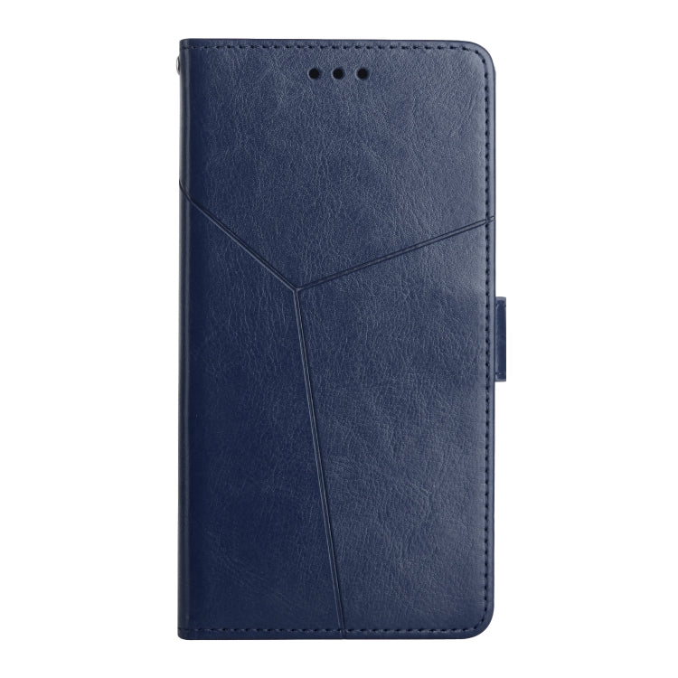 For Xiaomi Redmi Note 12 4G Global HT01 Y-shaped Pattern Flip Leather Phone Case(Blue) - free shipping - PMC TechLife - Order now!