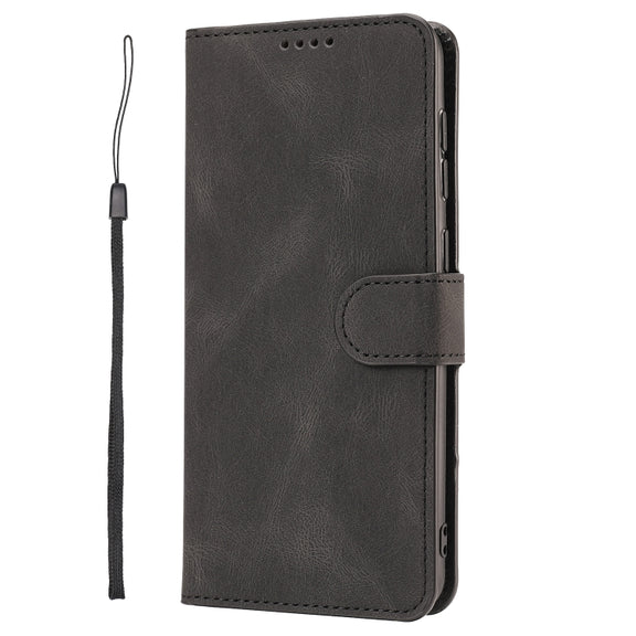 For Xiaomi Redmi 12C / Poco C55 Fantasy Skin-feel Calfskin Texture Leather Phone Case(Black)