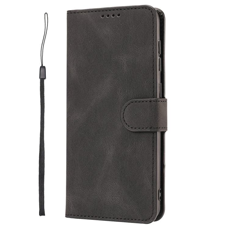 For Xiaomi Redmi 12C / Poco C55 Fantasy Skin-feel Calfskin Texture Leather Phone Case(Black)