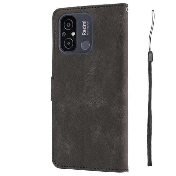 For Xiaomi Redmi 12C / Poco C55 Fantasy Skin-feel Calfskin Texture Leather Phone Case(Black)