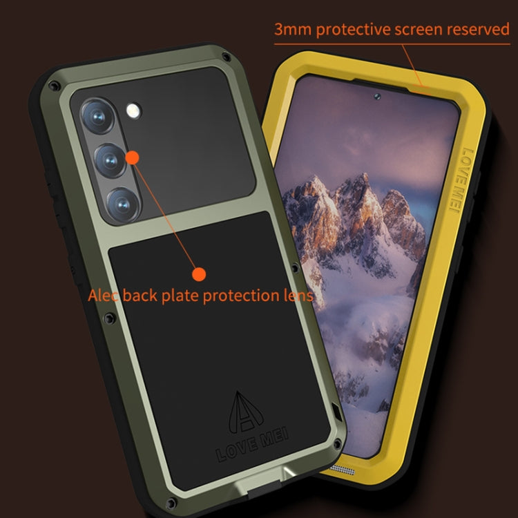 For Samsung Galaxy S23 5G LOVE MEI Metal Shockproof Life Water-resistant Dustproof Phone Case(Black)