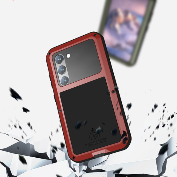 For Samsung Galaxy S23 5G LOVE MEI Metal Shockproof Life Water-resistant Dustproof Phone Case(Black)