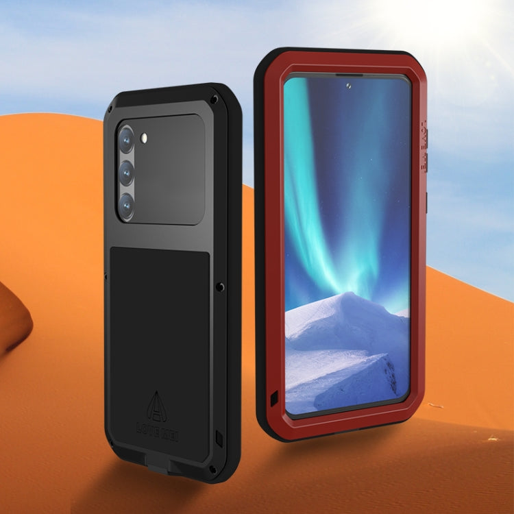 For Samsung Galaxy S23+ 5G LOVE MEI Metal Shockproof Life Water-resistant Dustproof Phone Case(Black)