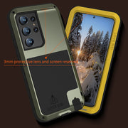 For Samsung Galaxy S23 Ultra 5G LOVE MEI Metal Shockproof Life Water-resistant Dustproof Phone Case(Black)