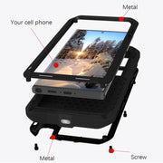 For Samsung Galaxy S23 Ultra 5G LOVE MEI Metal Shockproof Life Water-resistant Dustproof Phone Case(Black)