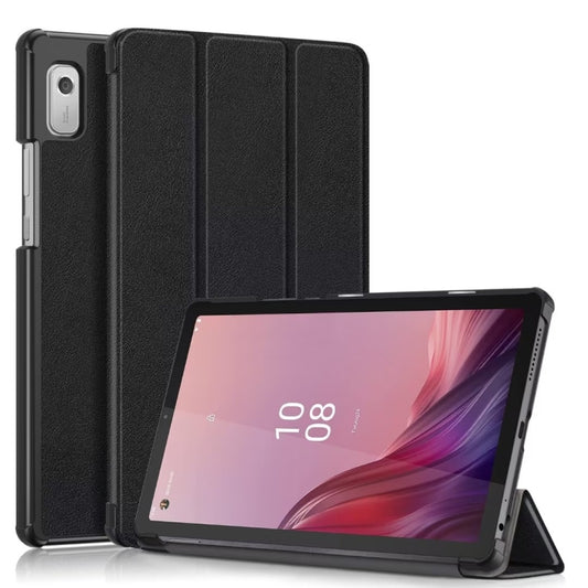 For Lenovo Tab M9 TB-310FU 3-folding Leather Smart Tablet Case(Black) - free shipping - PMC Jewellery - Order now!