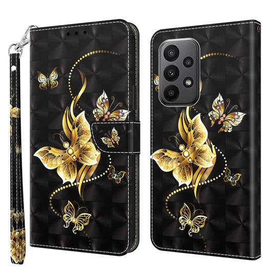 For Samsung Galaxy A24 4G 3D Painted Leather Phone Case(Golden Swallow Butterfly) - free shipping - PMC Jewellery - Order now!